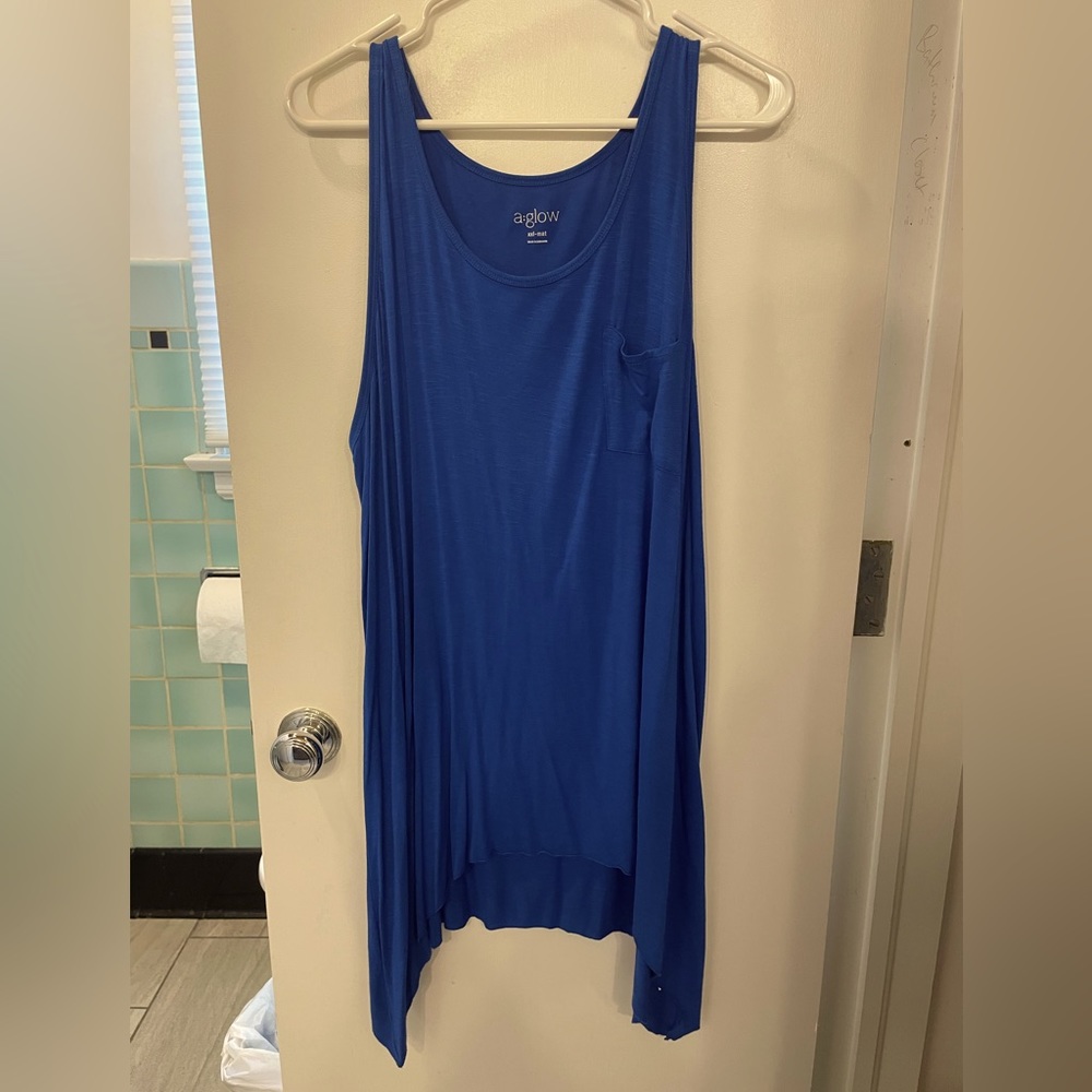 A:Glow XXL Maternity Blue Tank